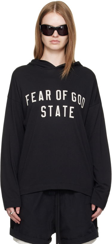 Суитчър Fear of God Fear of God ESSENTIALS Long Sleeve Hoodie Черно | 125SP257170FW, 0