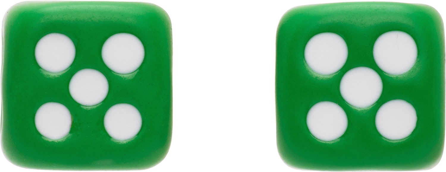 Обеци VEERT VEERT 'The Enamel Dice' Earrings Зелено | OR03GREEN, 0