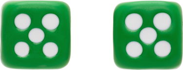 Обеци VEERT VEERT 'The Enamel Dice' Earrings Зелено | OR03GREEN, 0