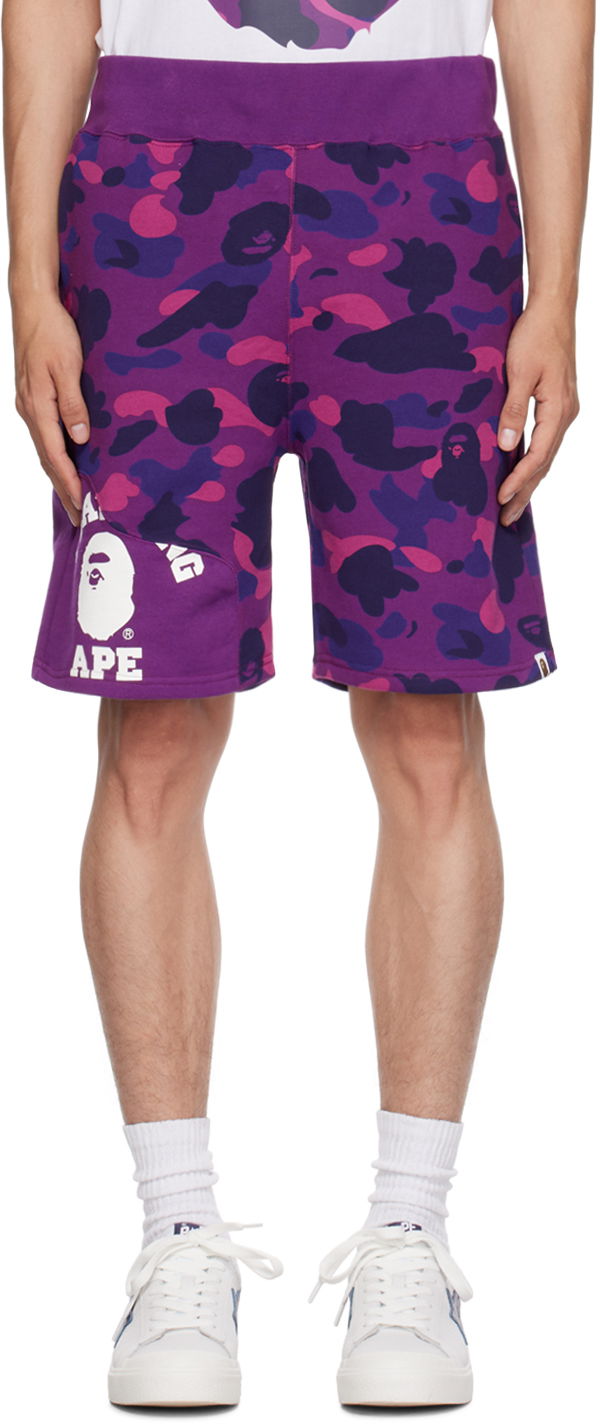 Къси панталони BAPE Camo Cutting Shorts Лилаво | 001SPJ301012M, 0
