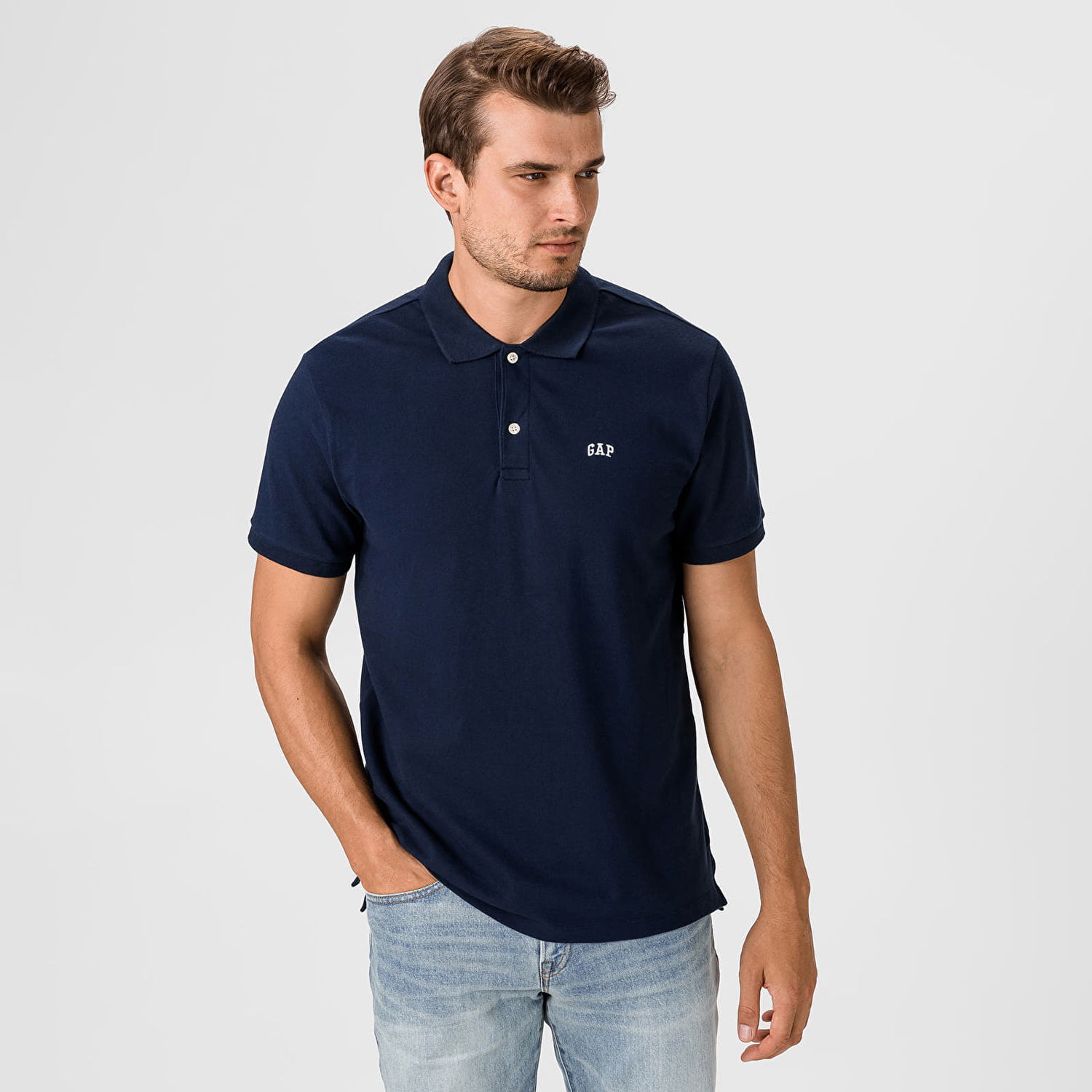 Поло тениска GAP Logo Polo 2Pack White Navy Combo Тъмно синьо | 624196-00, 0