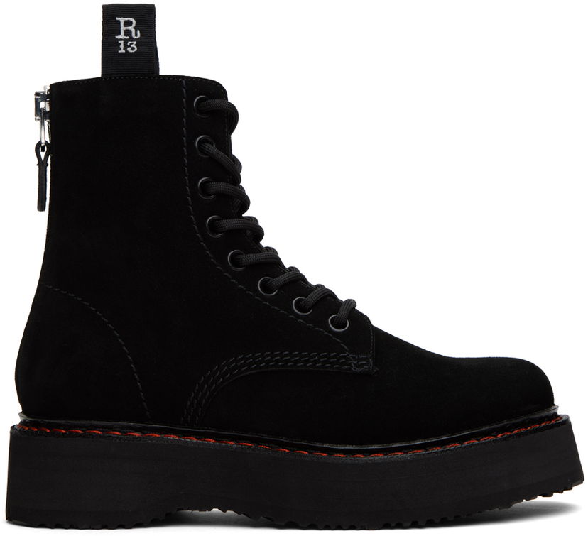 Облекло R13 R13 Single Stack Suede Boots Черно | R13WS025-S096C