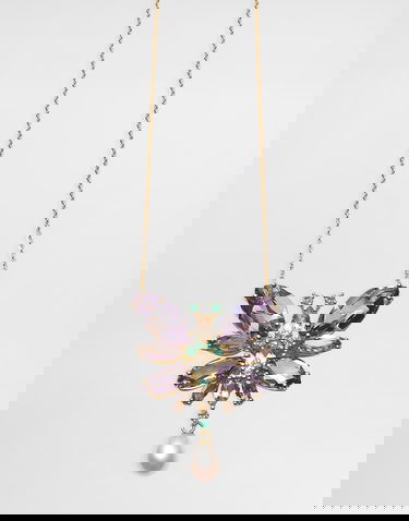 Колие Dolce & Gabbana Dolce & Gabbana 18K Gold Butterfly Necklace with Amethysts and Pearls Лилаво | WAJI1GWAM01ZOO00, 2