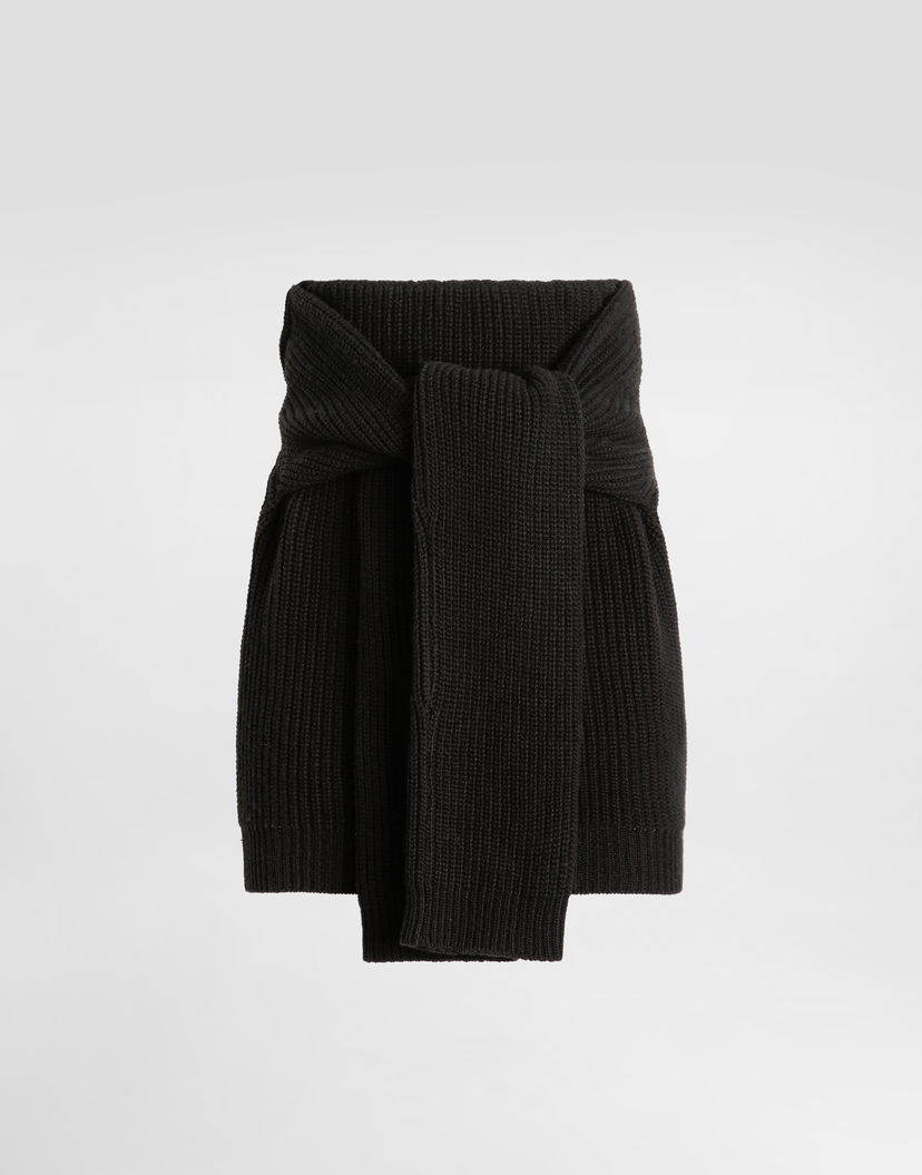 Пола Dolce & Gabbana Dolce & Gabbana Knit Skirt with Tie Detail Черно | FXO35TJDVDUN0000