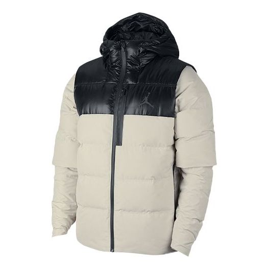 Пухо яке Jordan Air Jordan Stay Warm Hooded Colorblock Down Jacket Бежово | 924676-072