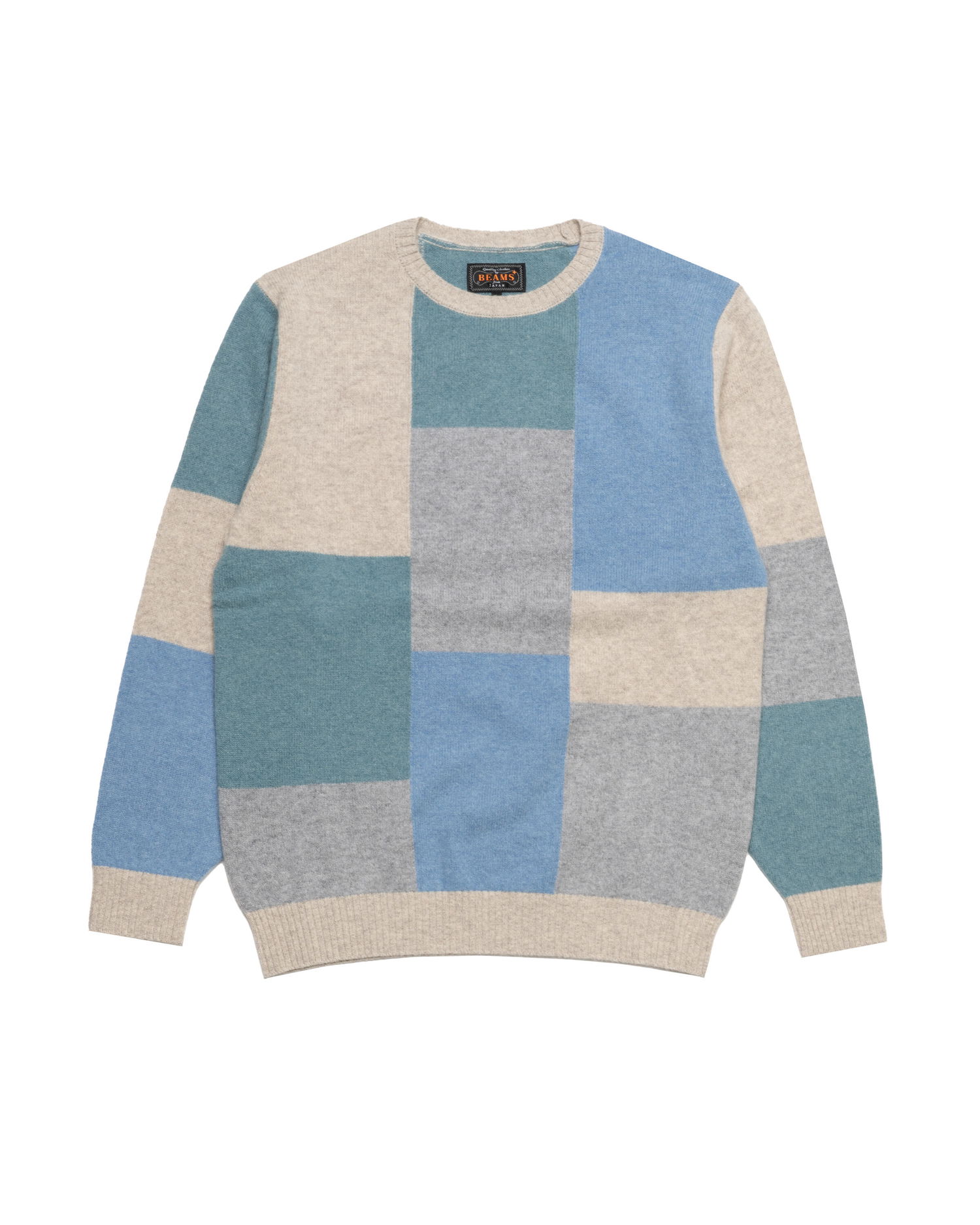 Пуловер BEAMS Beams+ Crew Block Pattern Sweater Многоцветен | 38150231103-70, 0