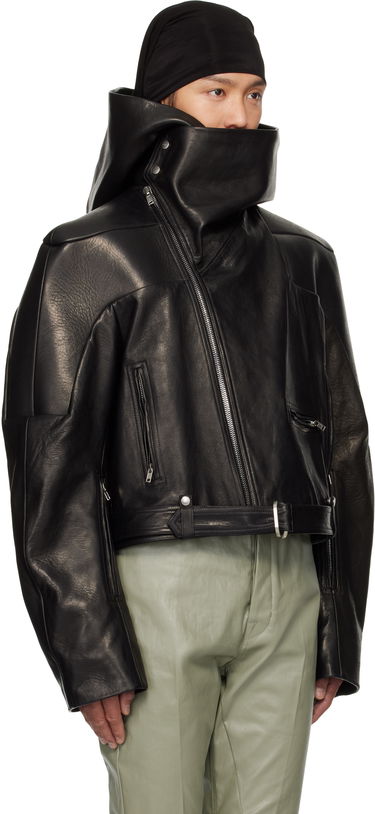 Яке Rick Owens Rick Owens Hollywood Hooded Stooges Leather Jacket Черно | RR01E5703 LNV, 1