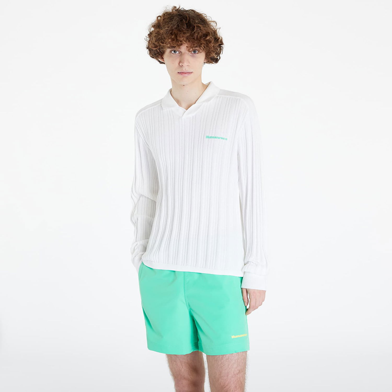 Фланелка adidas Originals Humanrace x Knit Long Sleeve Jersey "Cloud White" Бяло | HZ8138, 0