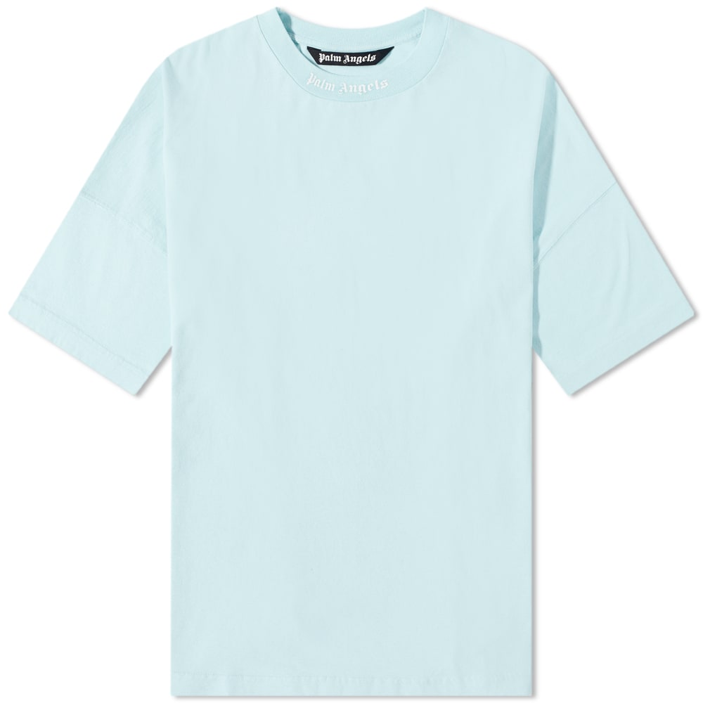Тениска Palm Angels Oversized Mock Neck Logo Tee Тюркоазено | PMAA002C99JER0064001, 0