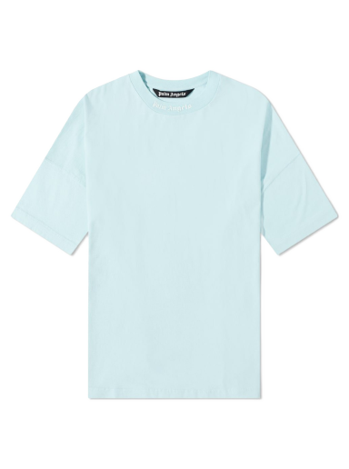 Тениска Palm Angels Oversized Mock Neck Logo Tee Тюркоазено | PMAA002C99JER0064001