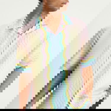 Риза Casablanca For The Love Of Dance Pastel Gradient Wave Cuban Collar Shirt Многоцветен | M-SP26-SH-003-03, 5