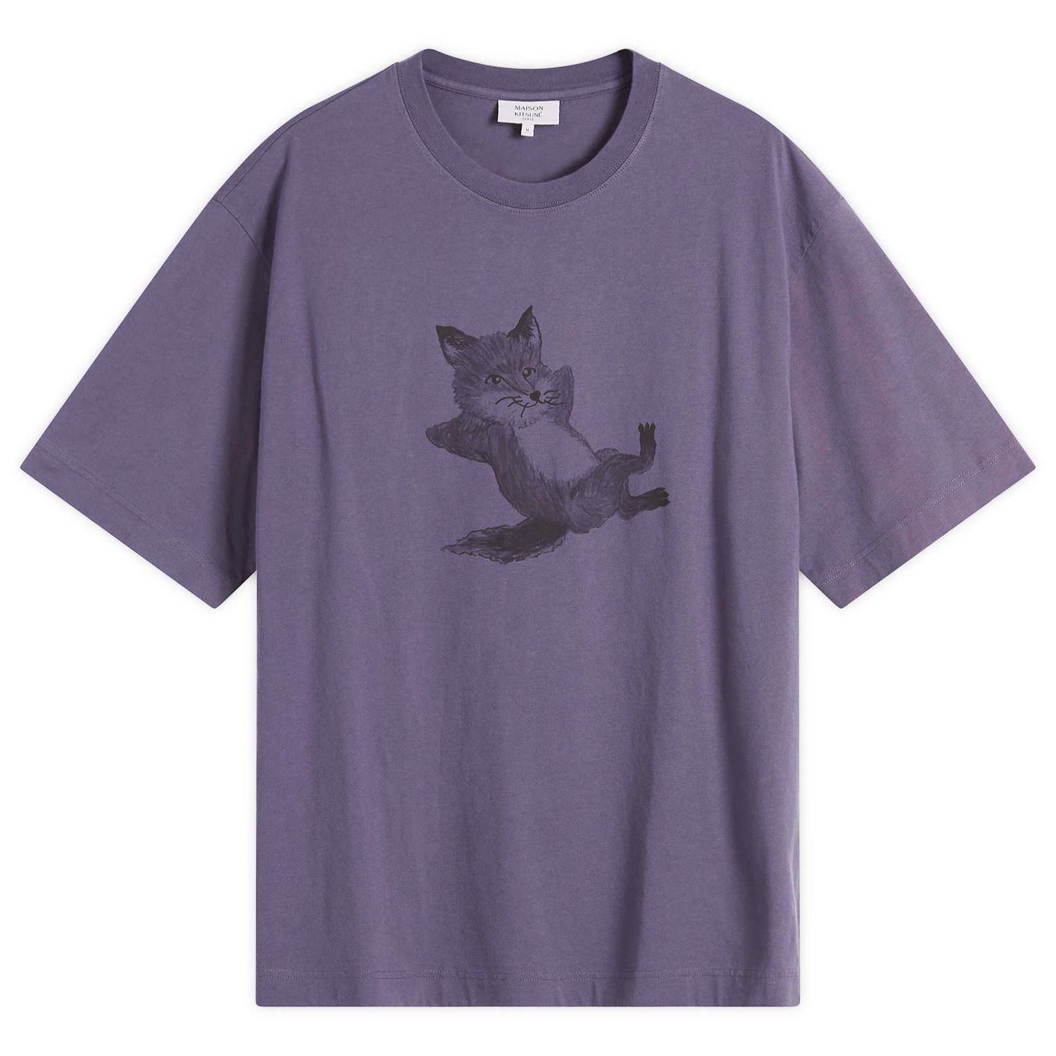 Тениска MAISON KITSUNÉ Maison Kitsuné Chillax Fox Print Oversize T-Shirt Лилаво | OM00108KJ0008-0120, 1