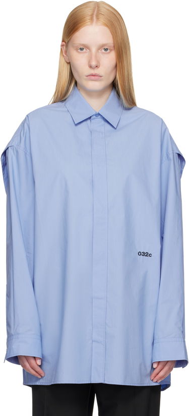Риза 032C 032c Oversized 'Please Steam' Shirt Синьо | S25-URW-1309-300-W, 0
