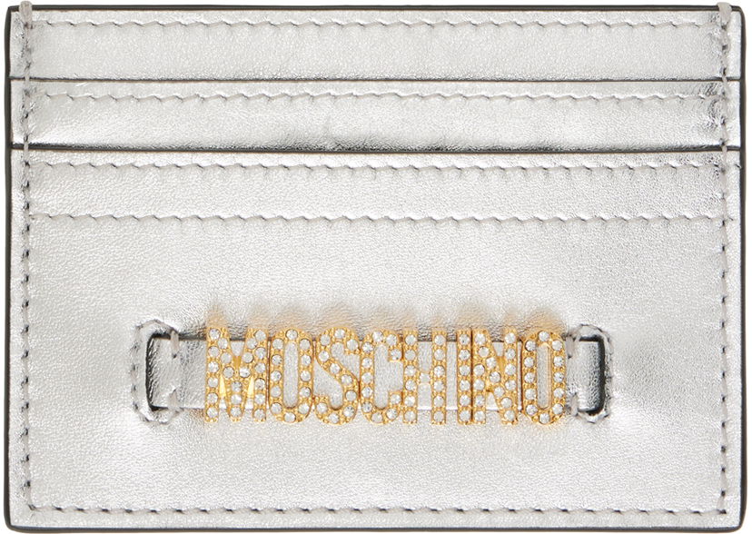 Портфейл Moschino Lettering Logo Foiled Card Holder Металик | 8131 8011 A1600