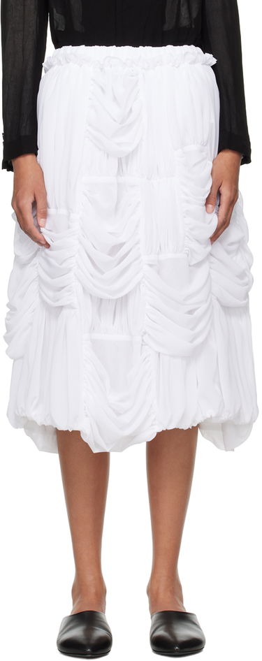 Пола Comme des Garçons Comme des Garçons Ruched Midi Skirt Бяло | RM-S016-051, 0