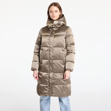 Пухо яке CALVIN KLEIN Shiny Satin Puffer Coat Brindle Бежово | J20J224617 PAV, 0