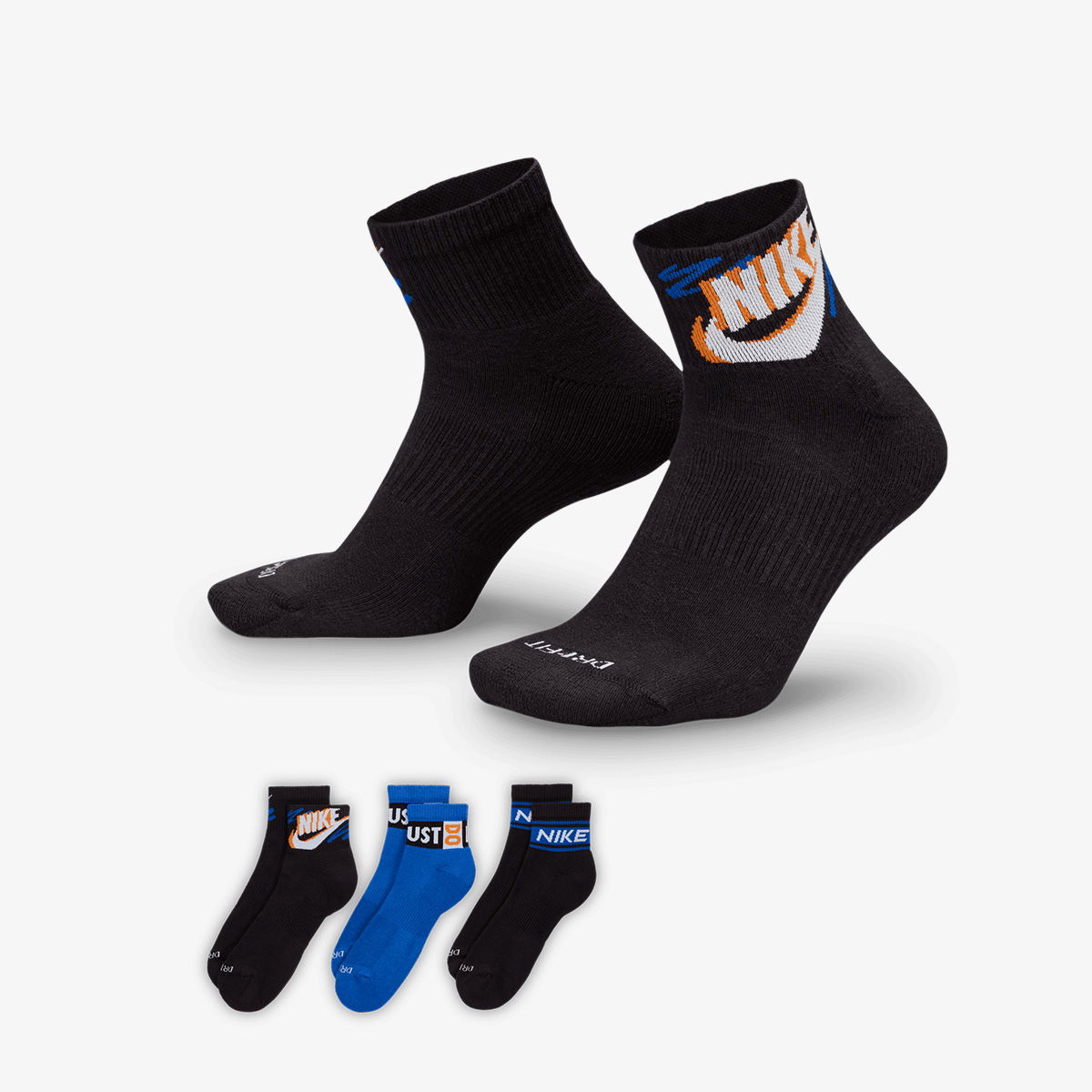 Чорапи Nike 3 Pack Ankle Sport Socks Черно | HJ9378-902, 0