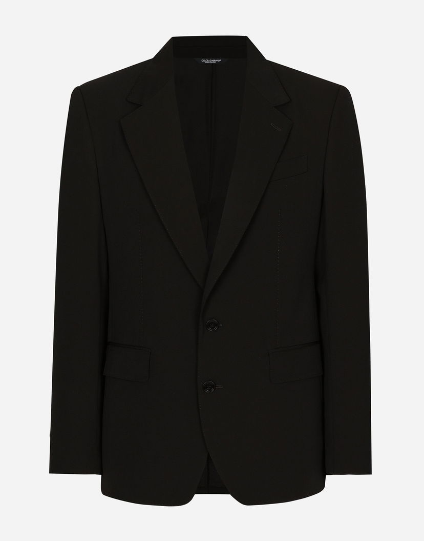 Яке Dolce & Gabbana Wool Twill Single-breasted Blazer Черно | G2UK7TFUBBQN0000