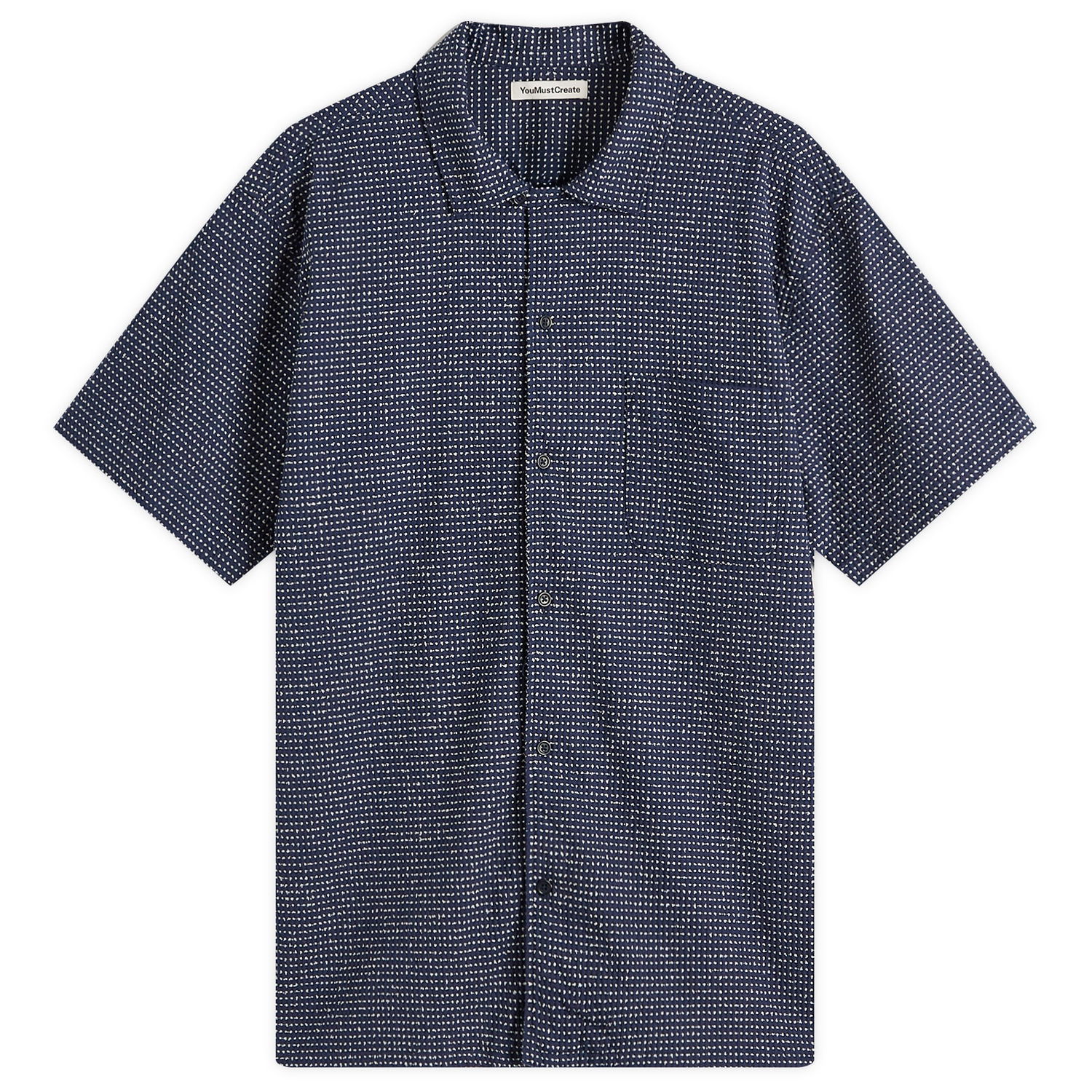 Риза YMC YMC Rib Stitch Malick Vacation Shirt, Size Large Тъмно синьо | P2YAW-40, 1