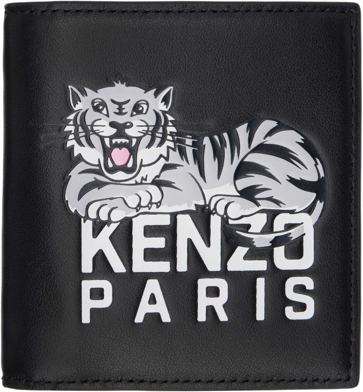 Портфейл KENZO Kenzo Paris 'Kenzo Varsity' Leather Mini Wallet Черно | FF55PM603L46, 0