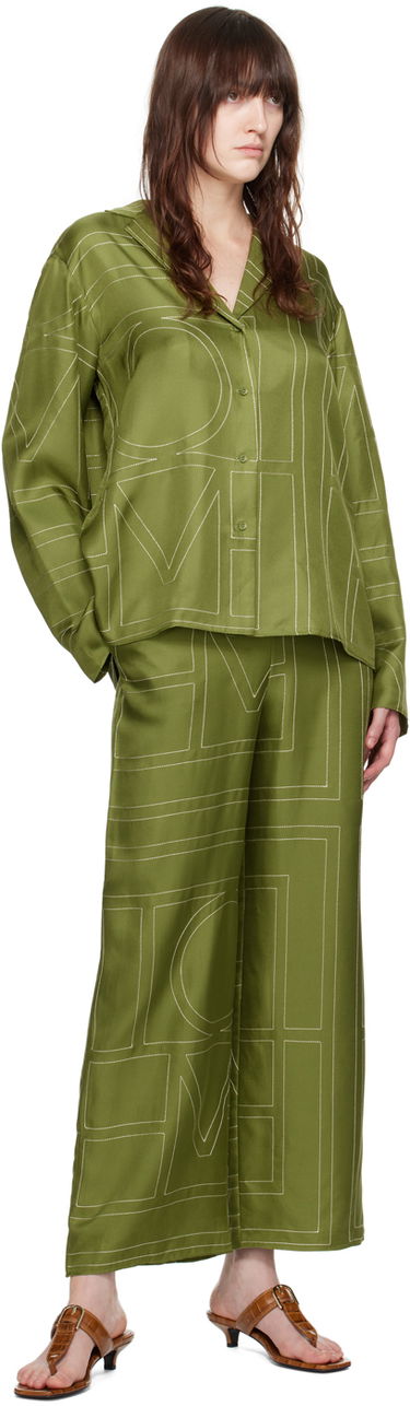 Риза TOTEME TOTEME Monogram Embroidered Shirt Зелено | 241-WRT976-FB0089, 3