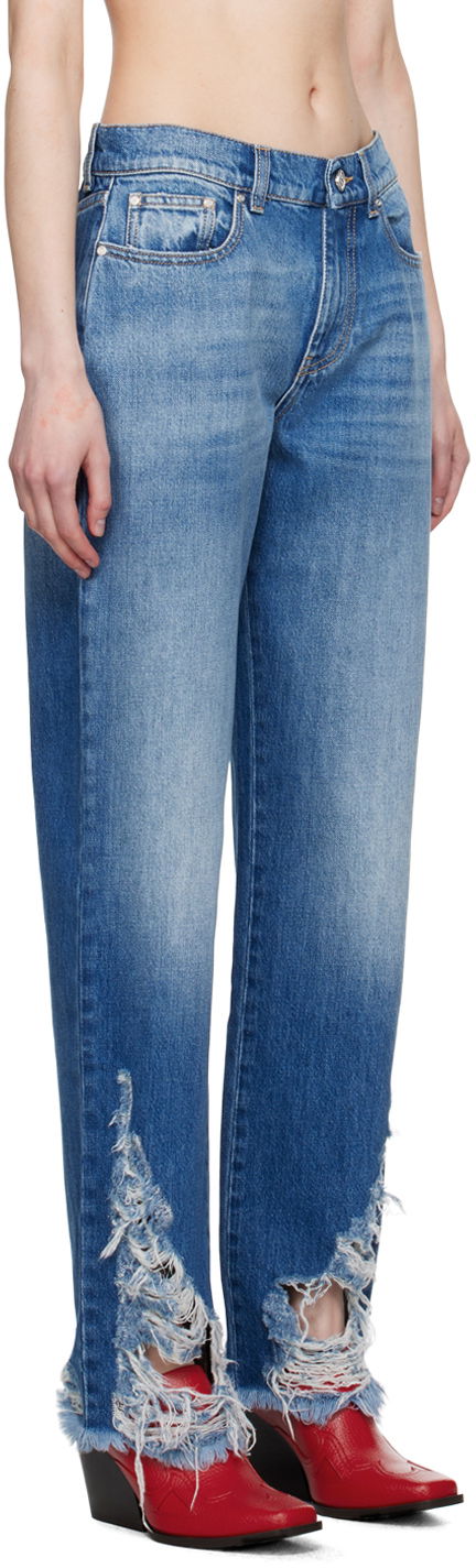 Дънки Stella McCartney Stella McCartney Distressed Jeans Синьо | 6D00293SPH26, 1