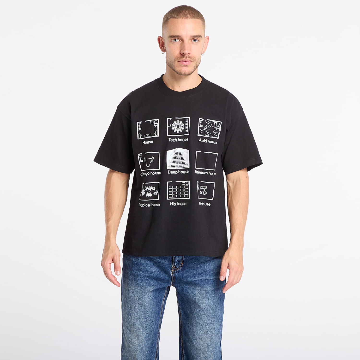 Тениска Pleasures House Blend T-Shirt Черно | P25F075-BLACK, 0