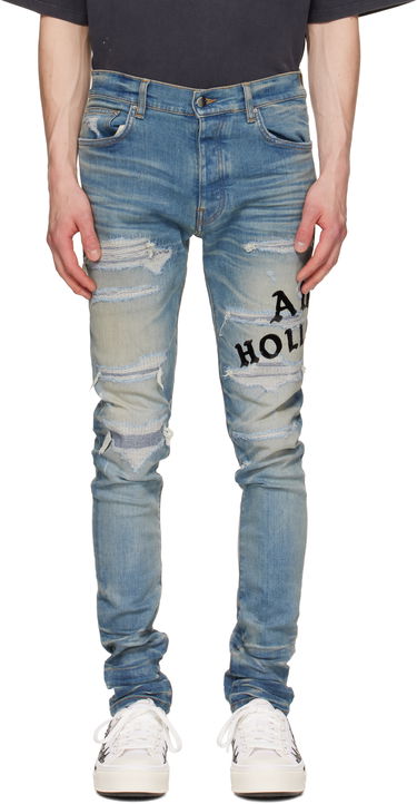 Дънки AMIRI AMIRI 'Hollywood' Repaired Jeans Синьо | AMDNSY1152, 0