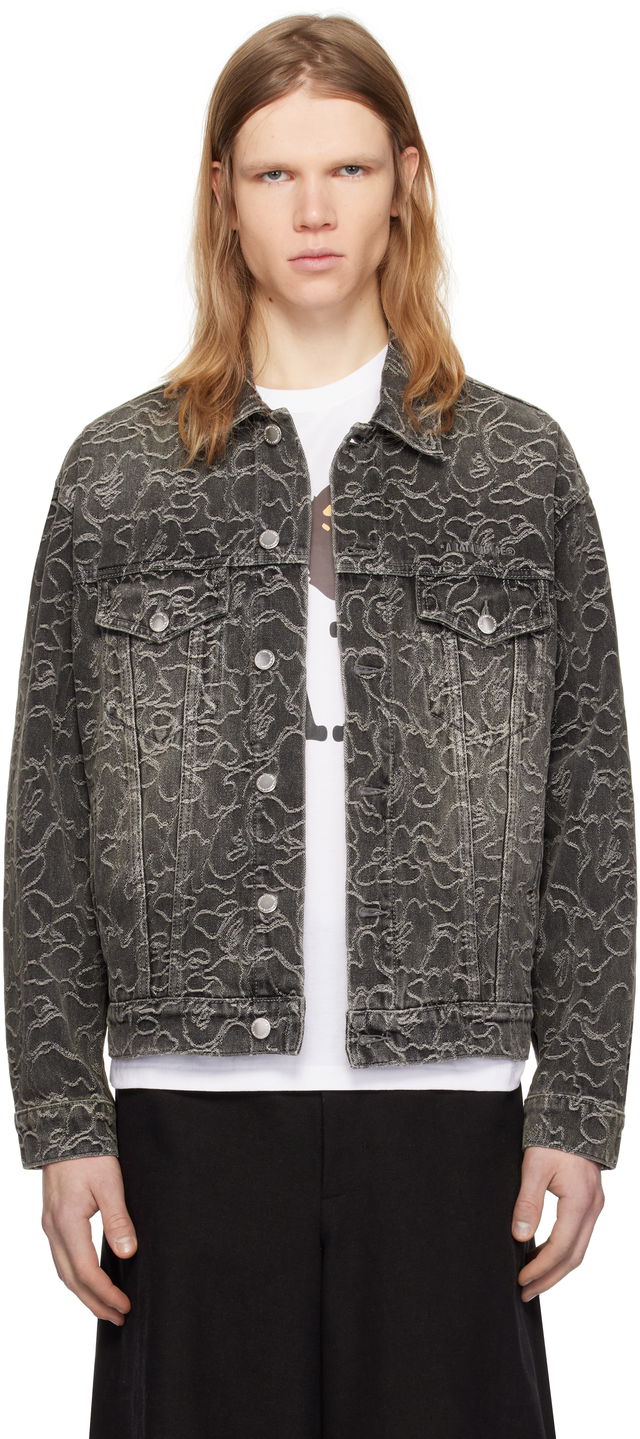 Line Camo Jacquard Denim Jacket