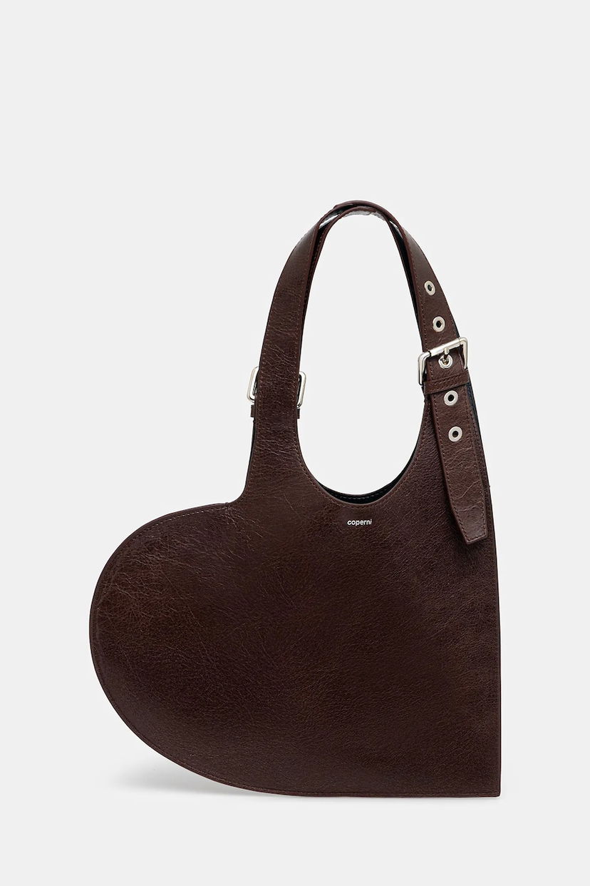Голяма пазарска чанта Coperni Belt Heart Tote Кафяво | COPBA112F6064