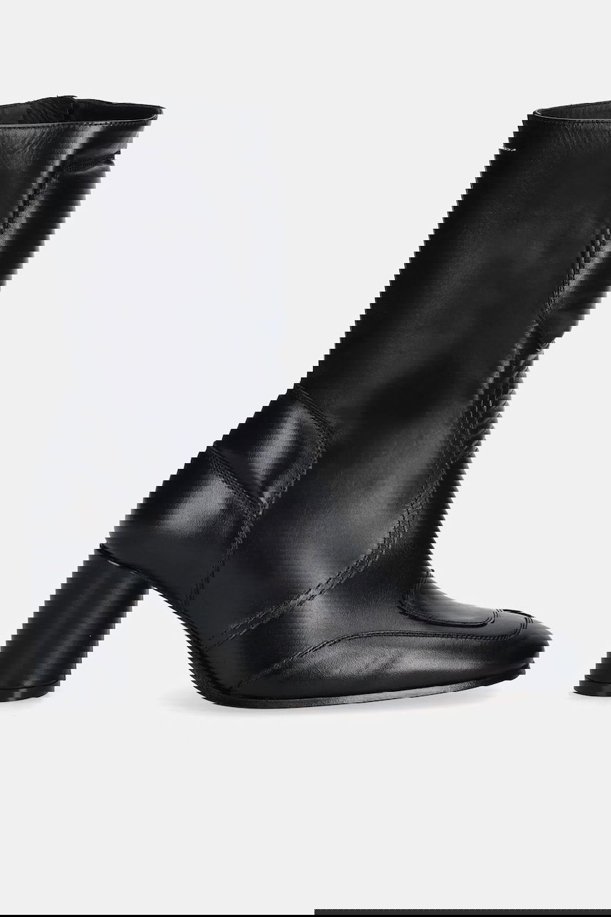 Кецове и обувки Maison Margiela MM6 Maison Margiela Leather Square Toe Heeled Ankle Boots with Padded Panel Черно | S66WU0136.P3350.T8013, 1