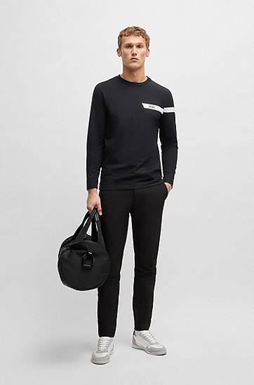 Пуловер BOSS BOSS Stretch Cotton T-Shirt with Logo Черно | 50550300, 1