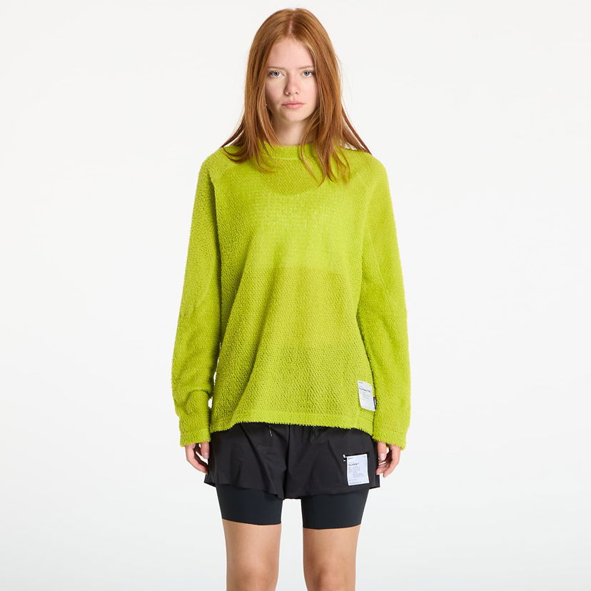 Пуловер Satisfy Satisfy FuzzFleece AD Long Tee Зелено | 11067-GG