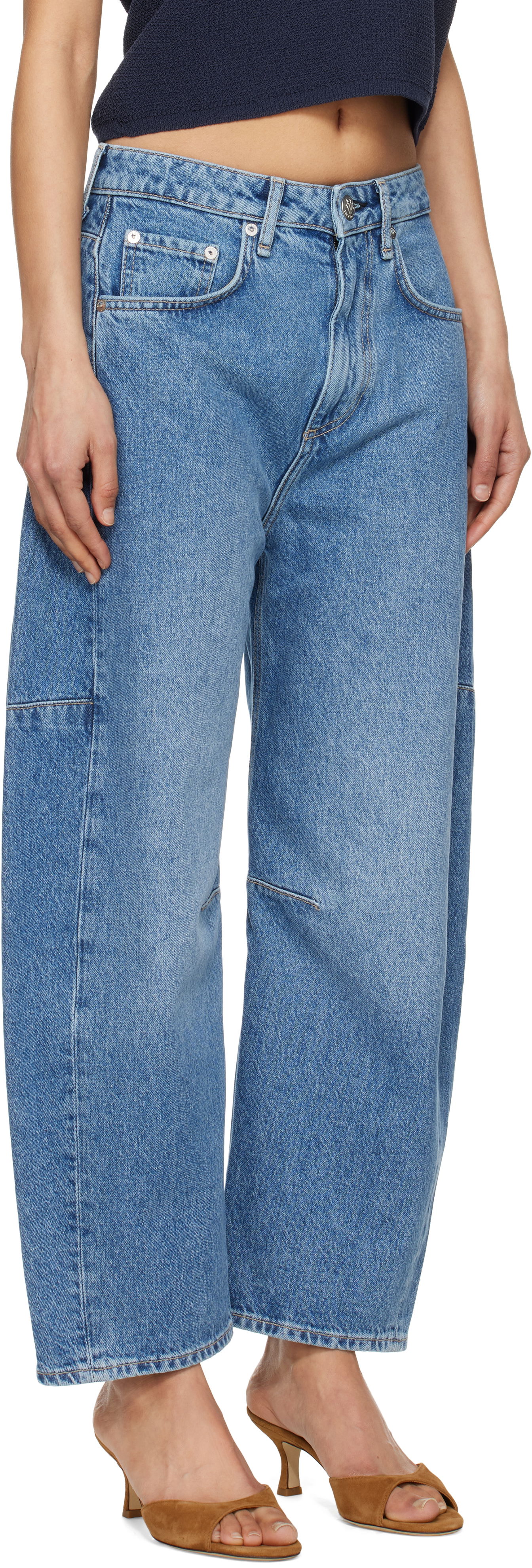 Дънки rag & bone rag & bone Charlie Ankle-Length Barrel Jeans Синьо | WDD25S2994RGAC, 1