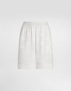 Dolce & Gabbana Silk Satin Bermuda Shorts With All-over DG Logo