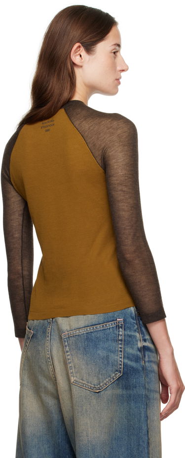 Тениска Acne Studios Acne Studios Semi-Sheer T-Shirt Кафяво | A60588-, 2
