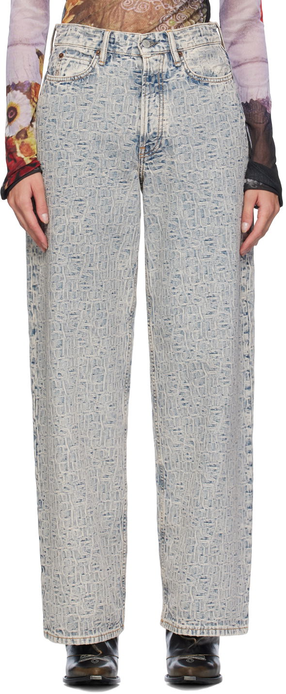 Дънки Acne Studios Acne Studios Loose Monogram 1981 Jeans Синьо | A00433, 0