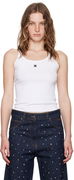 White MA Embroidered Tank Top