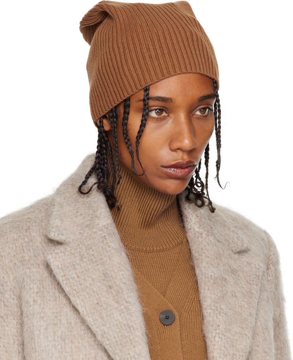 Шапка Studio Nicholson Studio Nicholson Ribbed Beanie Кафяво | RUGO SNW - 1057, 1