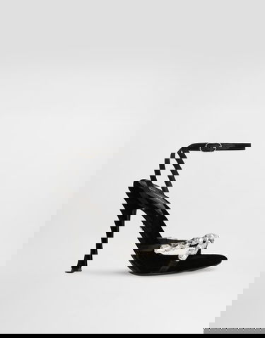 Кецове и обувки Dolce & Gabbana Satin Sandals With Gemstone Embellishment Черно | CR1821A6I688S488, 0