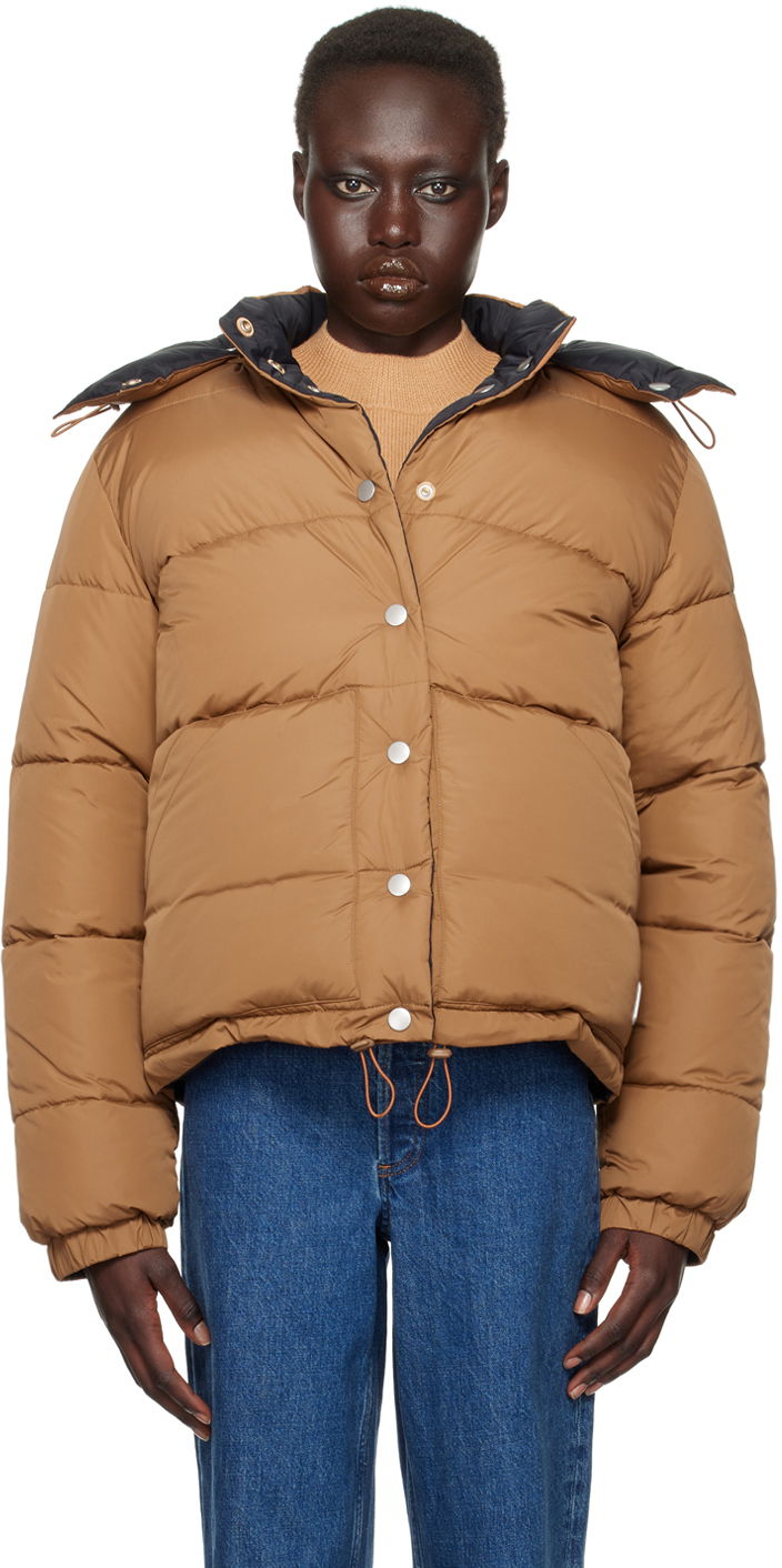 Пухо яке A.P.C. Tan & Black Sophie Reversible Puffer Jacket Кафяво | PAAFW-F30200