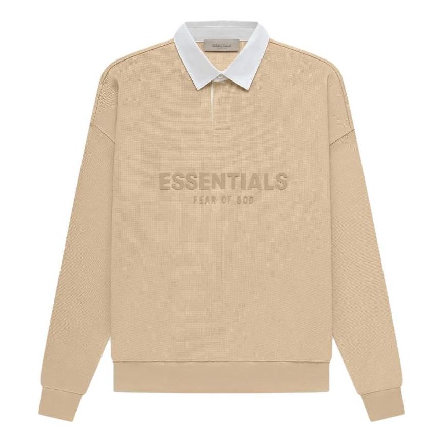 Поло тениска Fear of God Essentials Waffle Long Sleeve Polo Бежово | FOG-SS23-055, 0