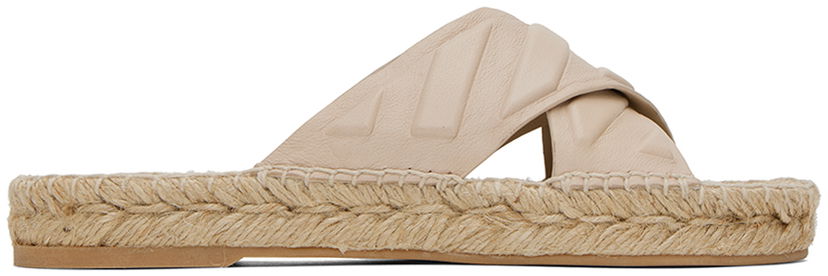 Облекло Off-White Diag Lea Espadrille Sandals Бежово | OWIB012S23LEA0016161