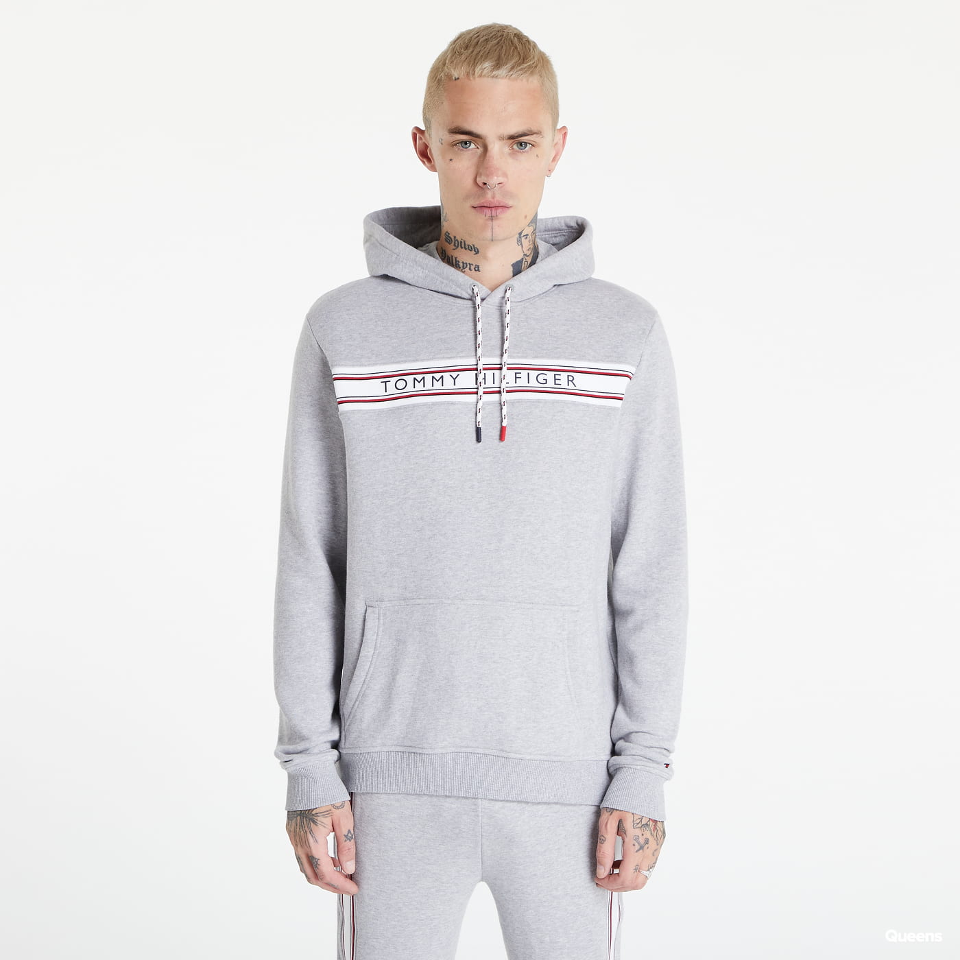 Суитчър Tommy Hilfiger Signature Tape Hoodie Сиво | UM0UM02427 P61, 0