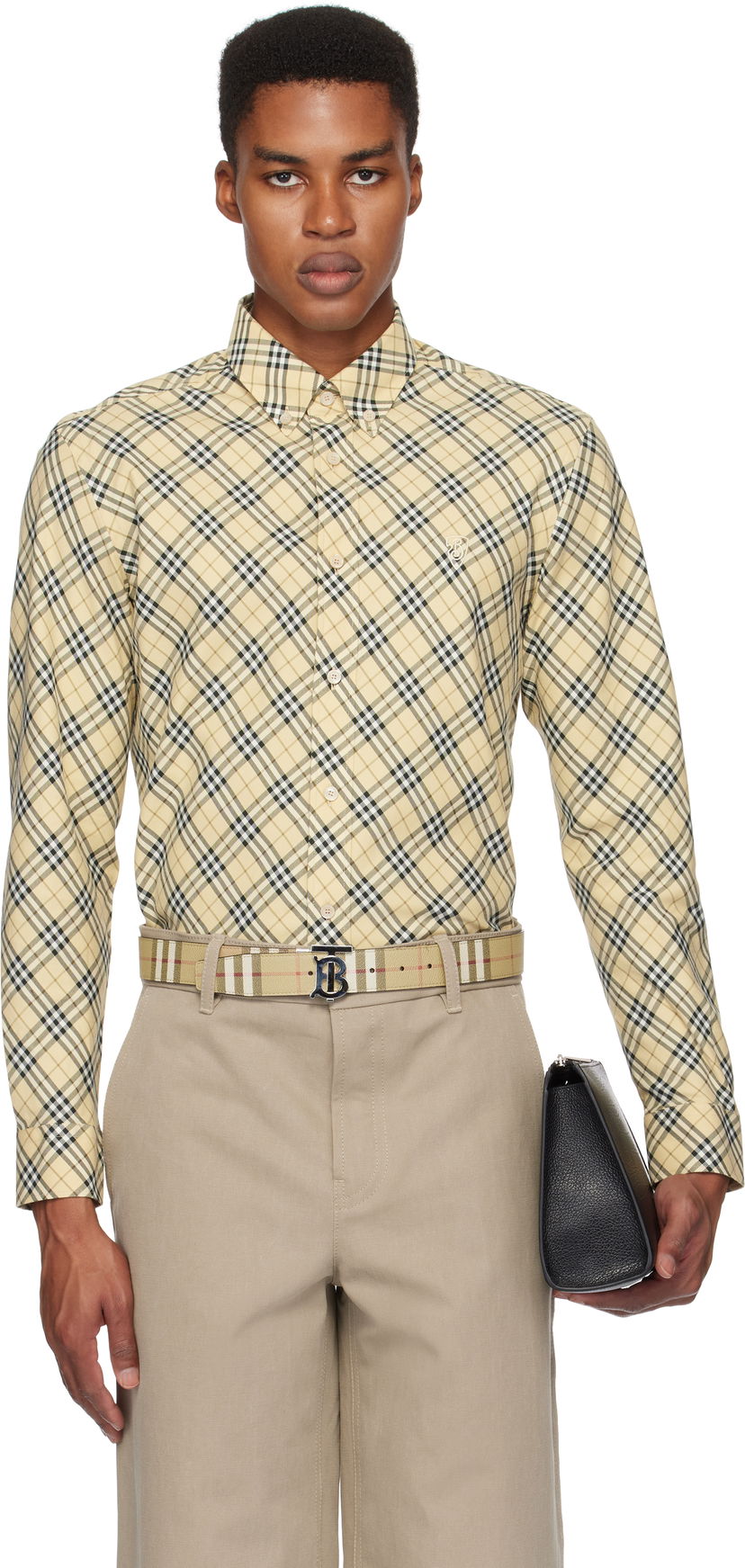 Риза Burberry Check Cotton Shirt Жълто | 8098843