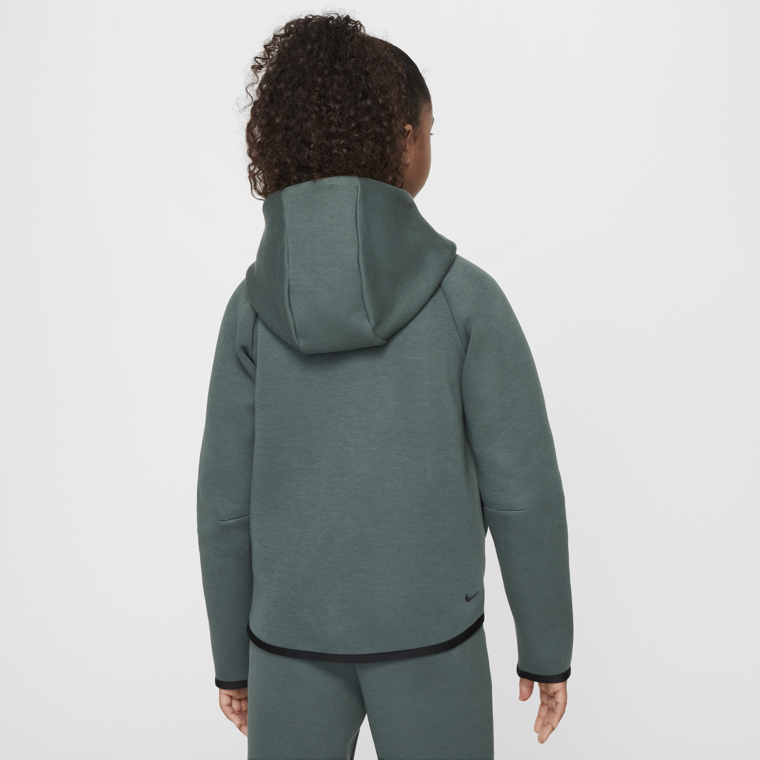 Суитчър Nike Girls' Sportswear Tech Fleece Full-Zip Hoodie Зелено | HV8695-338, 1
