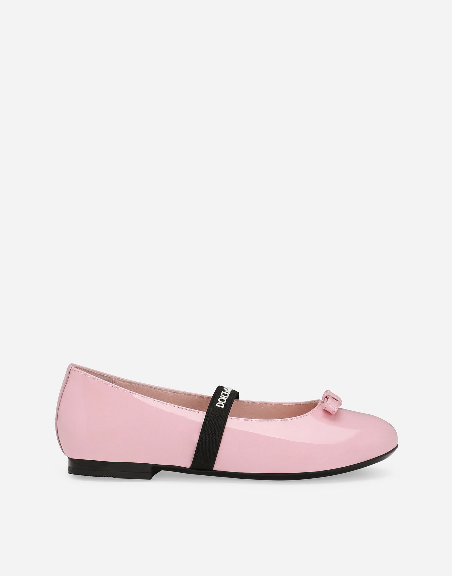 Кецове и обувки Dolce & Gabbana Patent Leather Ballet Flats With Bow Розово | D11294A483180400, 0