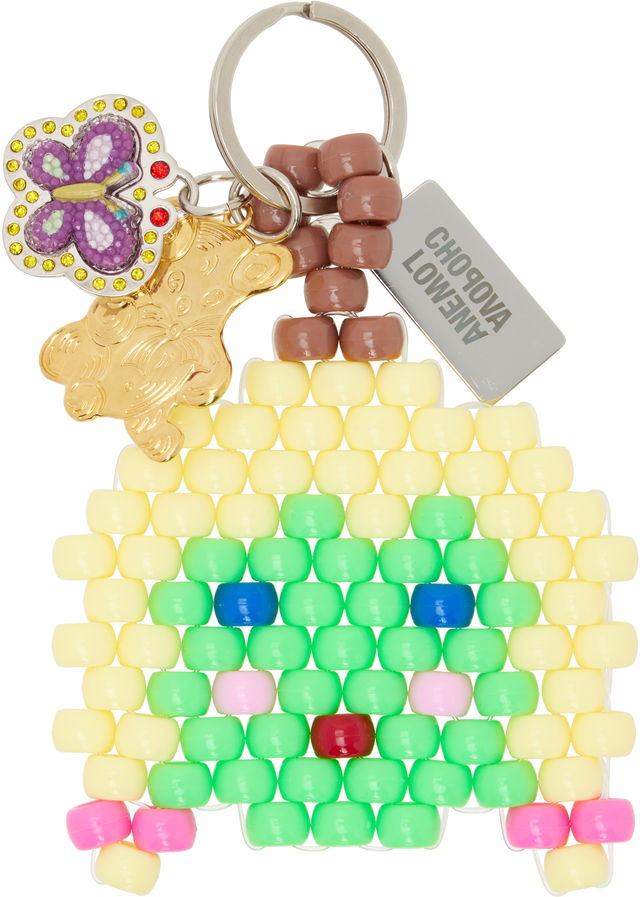 Chopova Lowena Meg Pixelated Beaded Charm Keychain