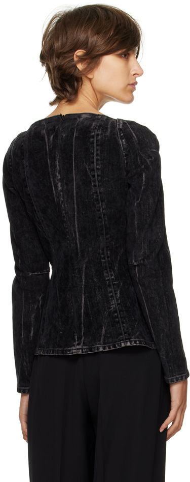 Риза Stella McCartney Stella McCartney Washed Denim Sweetheart Neckline Blouse Черно | 6D00853SPH05, 2