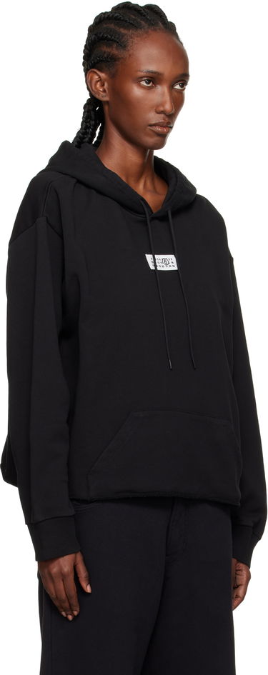 Суитчър Maison Margiela MM6 Maison Margiela Logo Patch Cropped Hoodie Бяло | S52GU0234 M25025, 4